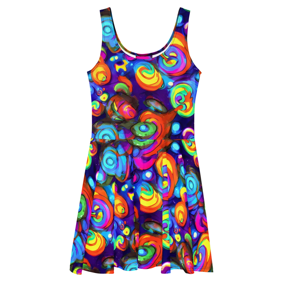 Chromatic Candyfield on Skater Dress — Front