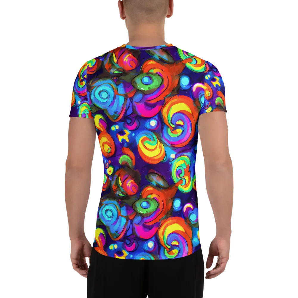 Chromatic Candyfield on Men's Athletic T-Shirt — Back