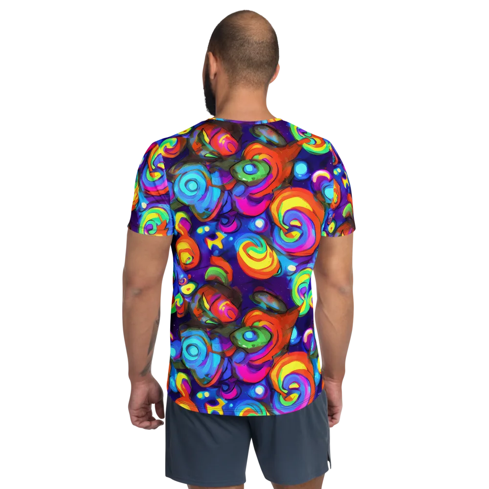 Chromatic Candyfield on Men's Athletic T-Shirt — Back