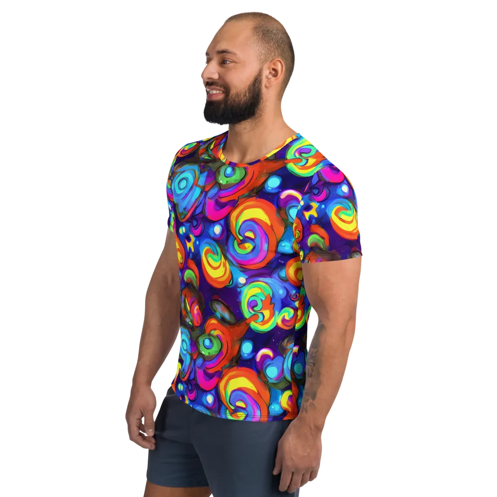 Chromatic Candyfield on Men's Athletic T-Shirt — Left