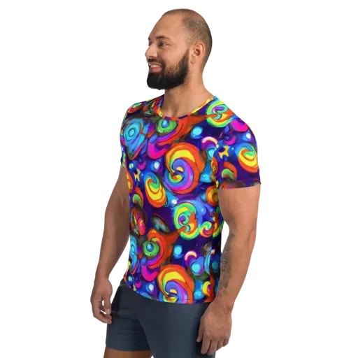 Chromatic Candyfield on a Men's Athletic T-Shirt