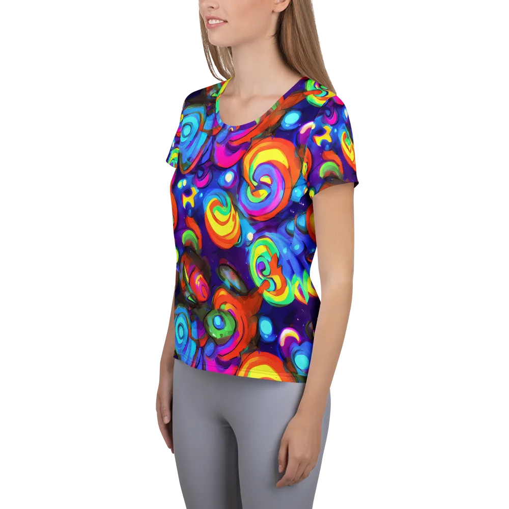 Chromatic Candyfield on Women's Athletic T-Shirt — Left