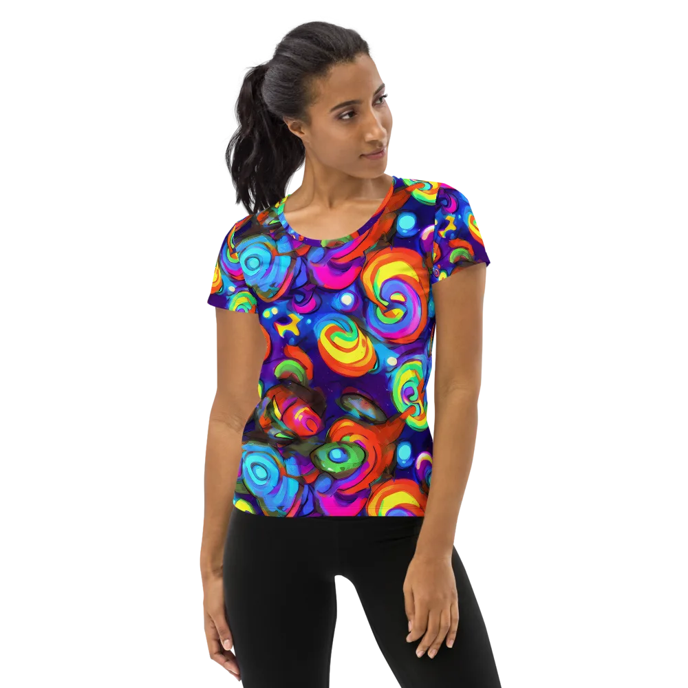 Chromatic Candyfield on Women's Athletic T-Shirt — Front
