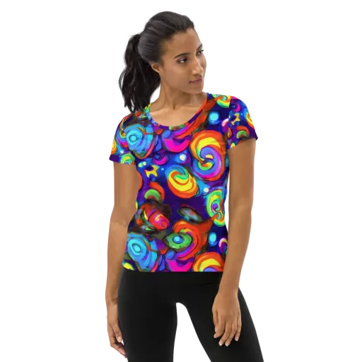 Chromatic Candyfield on a Women's Athletic T-Shirt