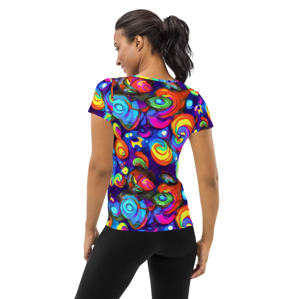 Chromatic Candyfield on Women's Athletic T-Shirt — Back