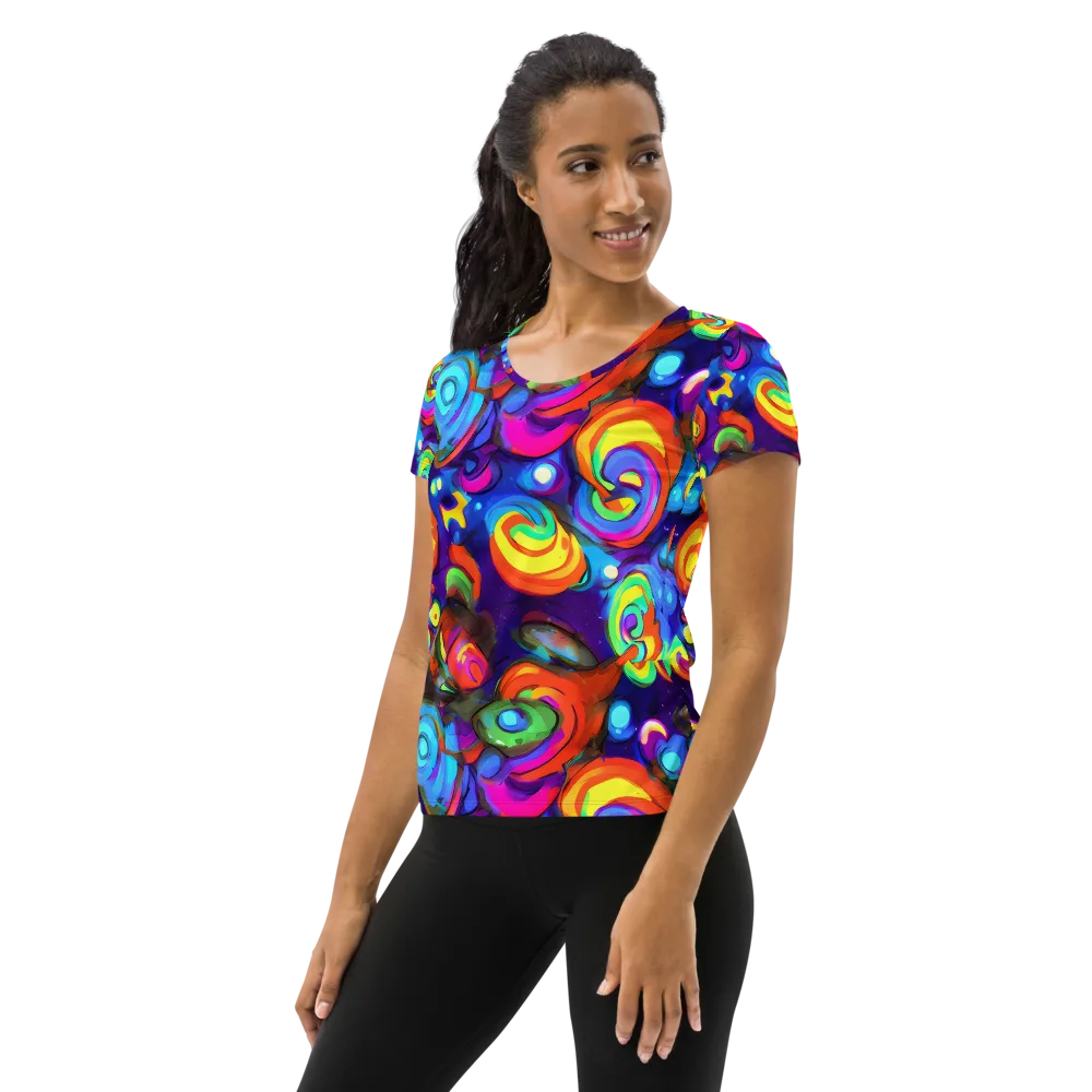 Chromatic Candyfield on Women's Athletic T-Shirt — Left