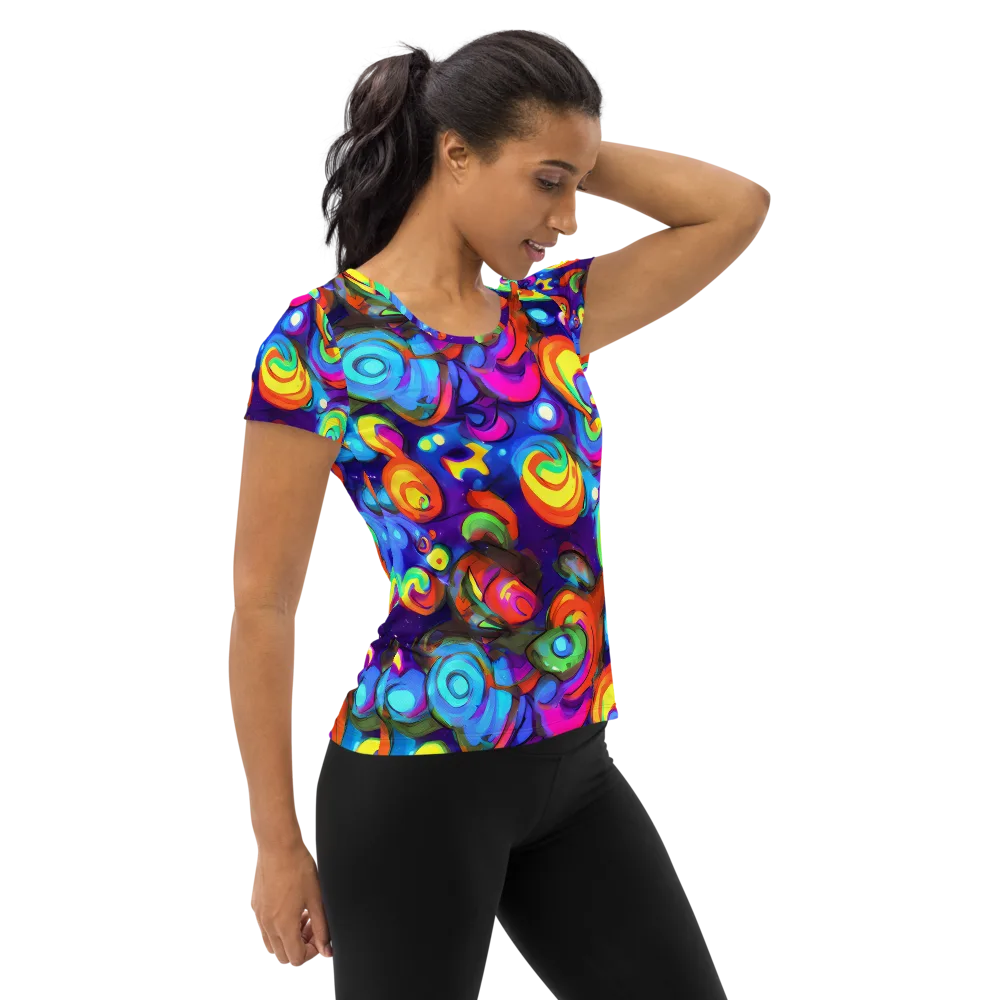 Chromatic Candyfield on Women's Athletic T-Shirt — Right