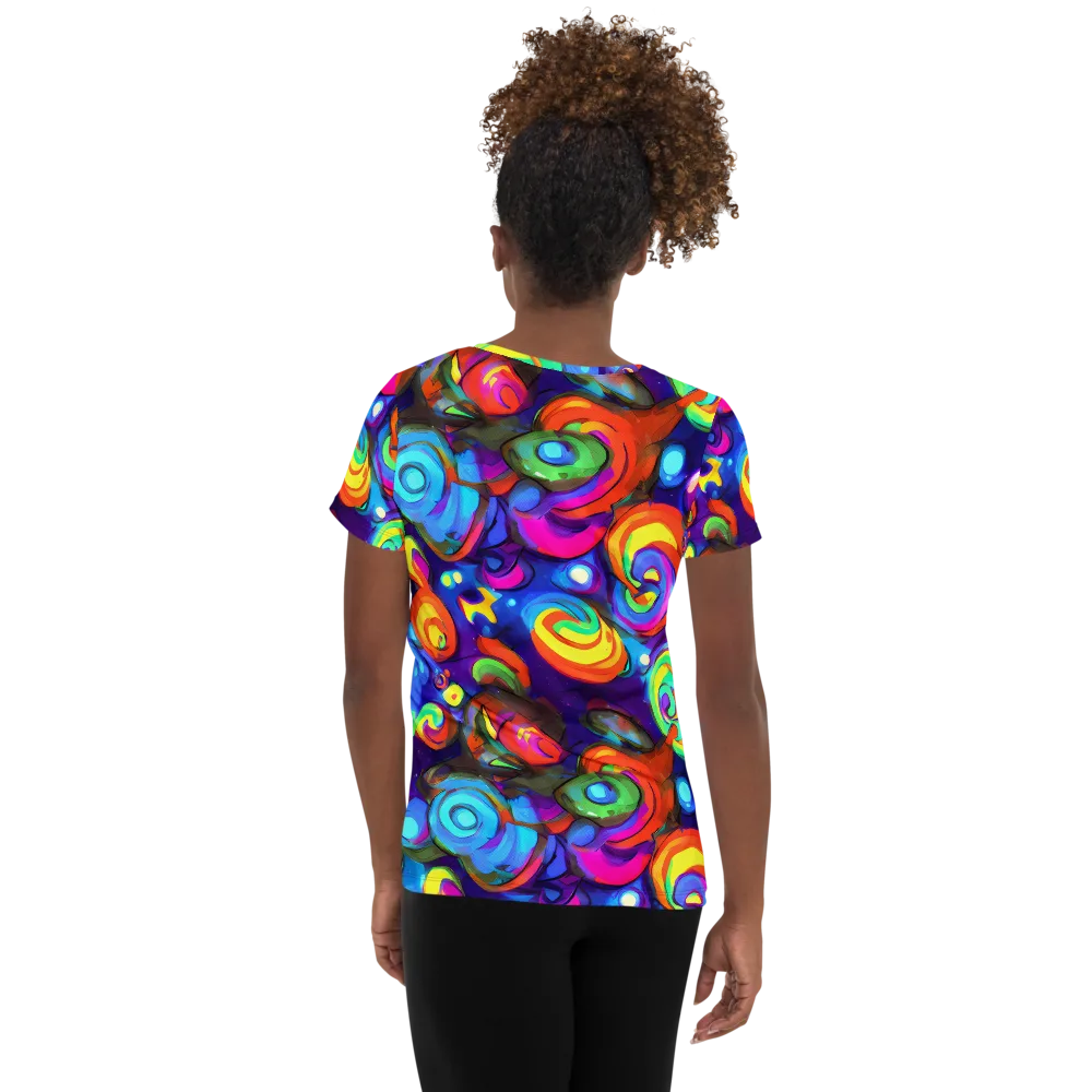 Chromatic Candyfield on Women's Athletic T-Shirt — Back