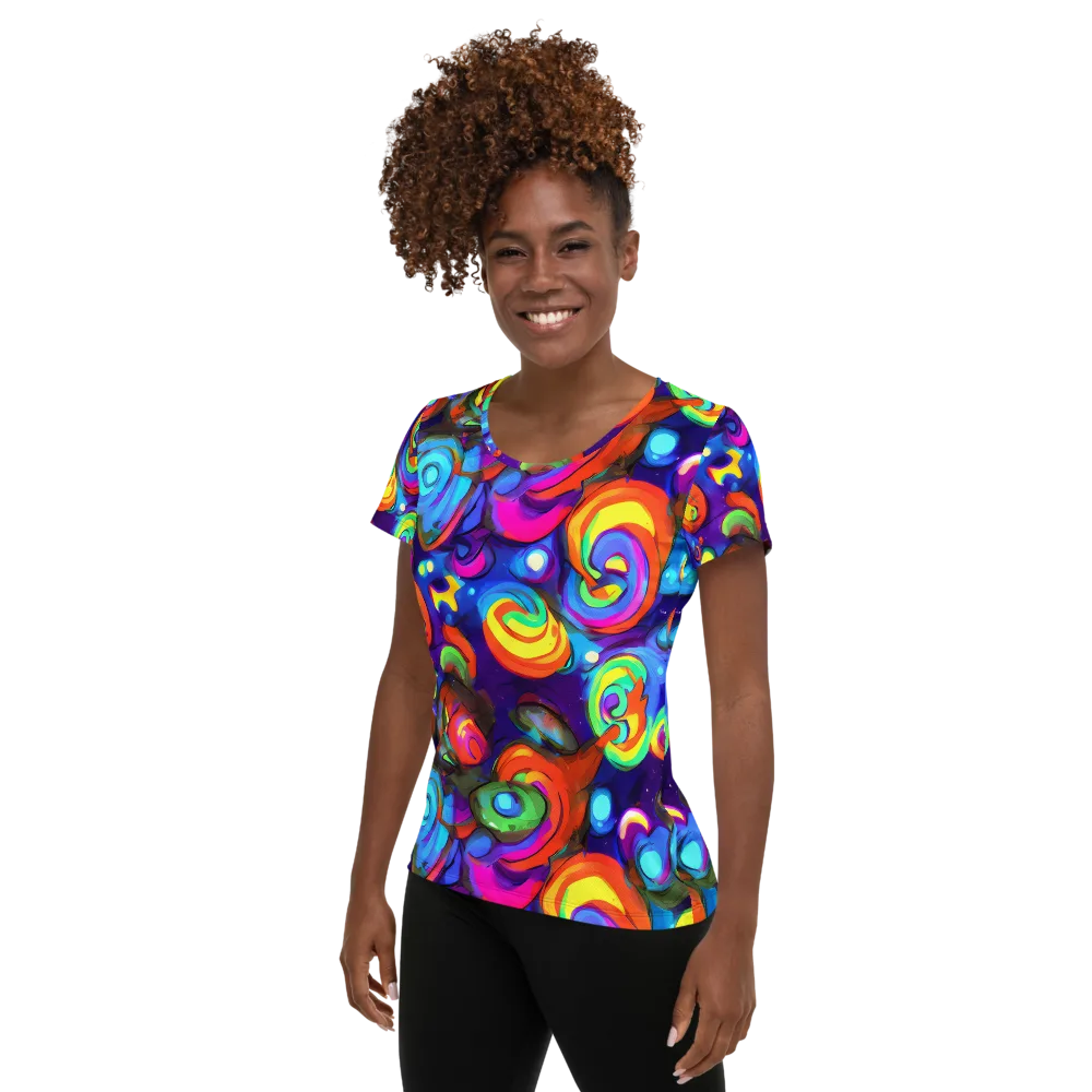 Chromatic Candyfield on Women's Athletic T-Shirt — Left