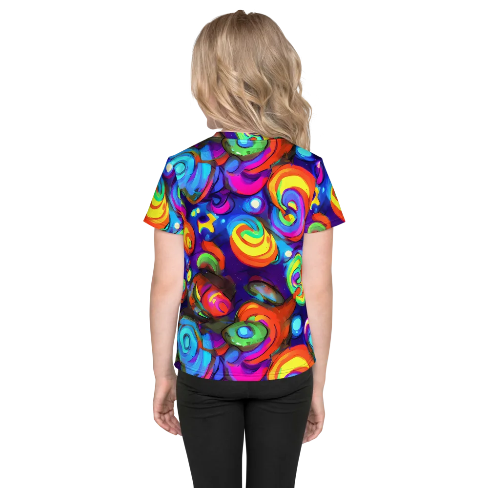 Chromatic Candyfield on Kids Crew Neck T-Shirt — Back