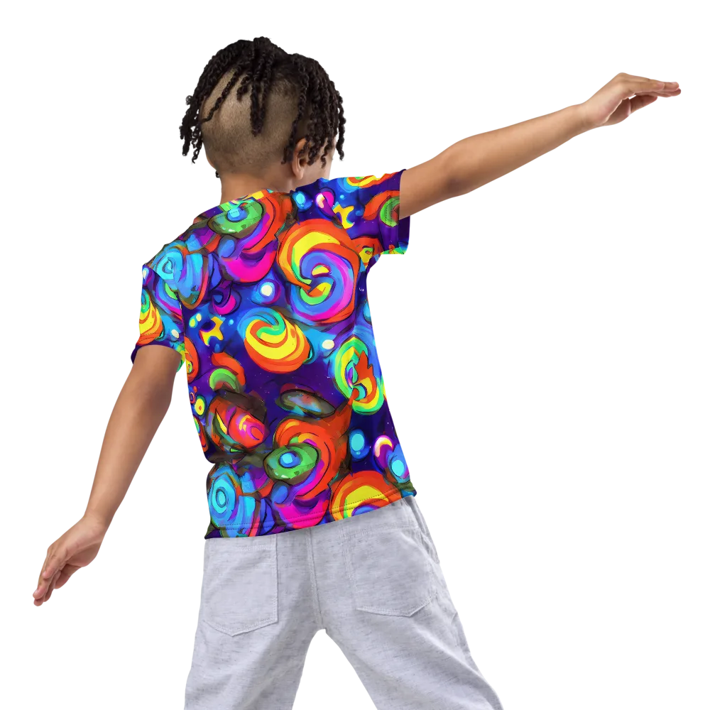 Chromatic Candyfield on Kids Crew Neck T-Shirt — Back