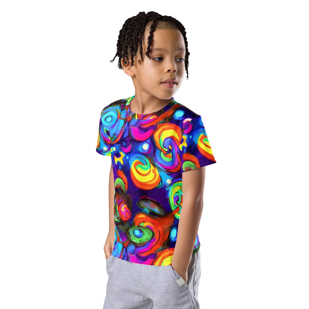 Chromatic Candyfield on Kids Crew Neck T-Shirt — Left Front