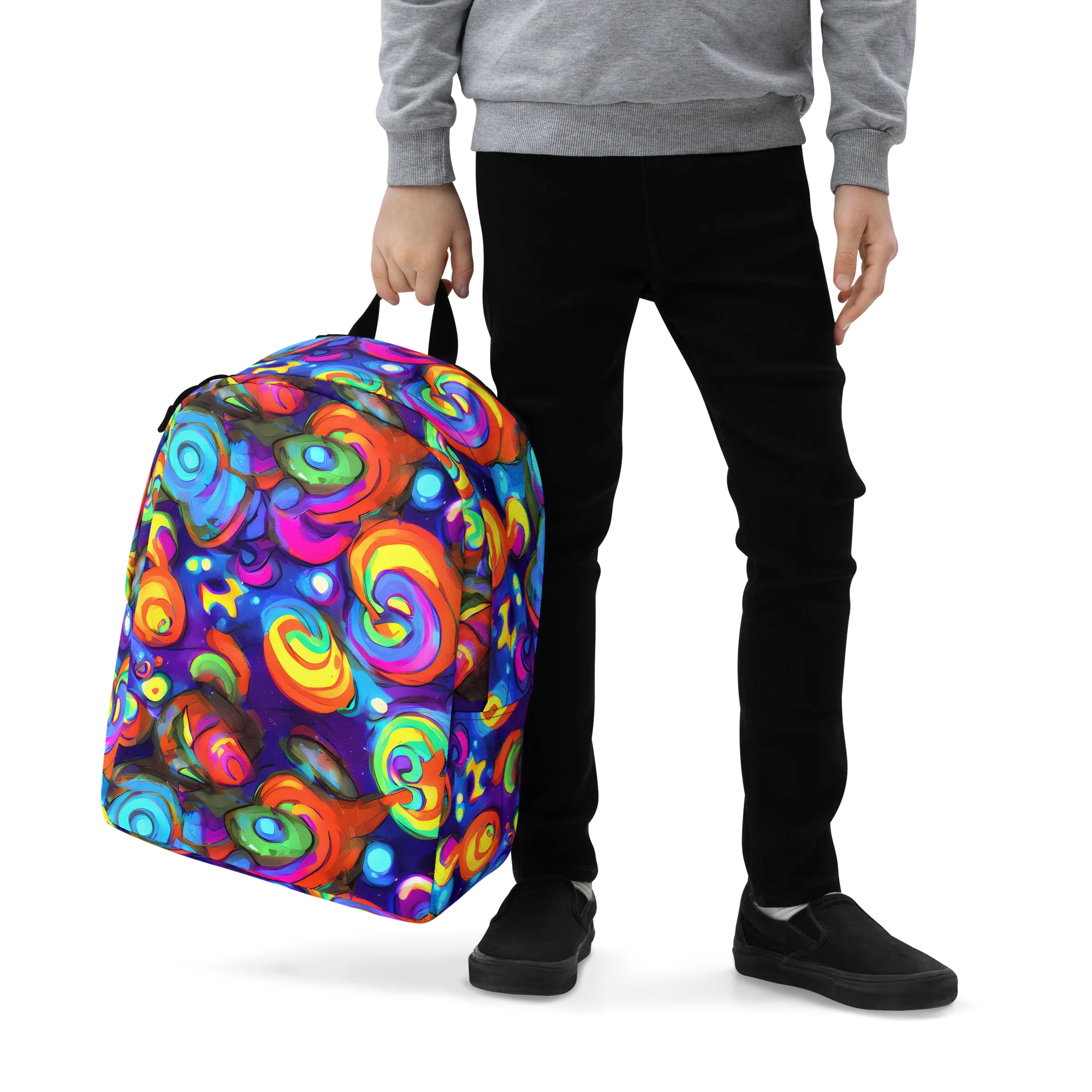 Chromatic Candyfield on Minimalist Backpack — Zoomed-in