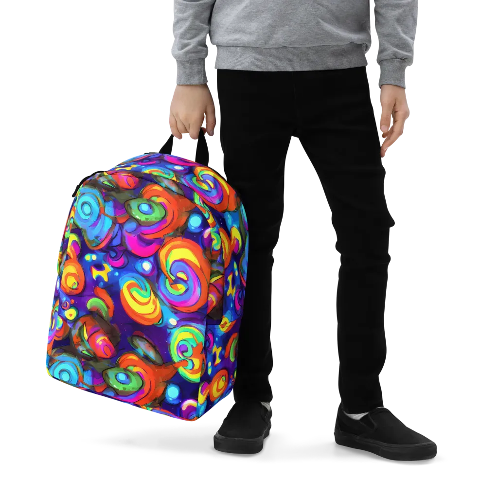 Chromatic Candyfield on Minimalist Backpack — Zoomed-in