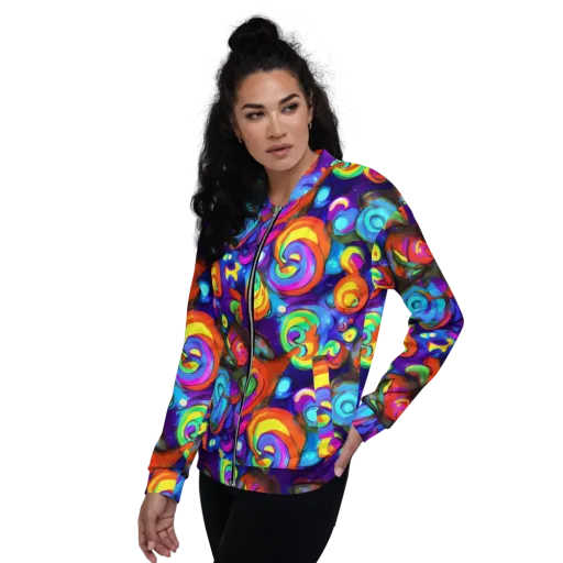 Chromatic Candyfield on a Bomber Jacket