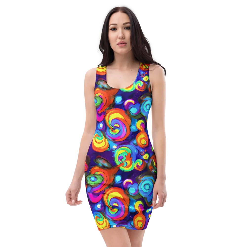 Chromatic Candyfield on Bodycon Dress — Front
