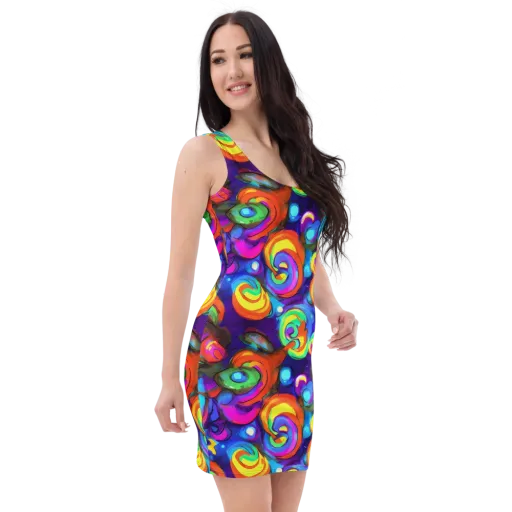 Chromatic Candyfield on a Bodycon Dress
