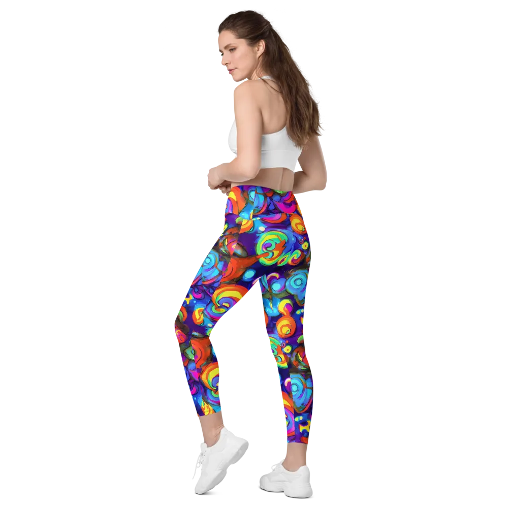 Chromatic Candyfield on Leggings with Pockets — Left Back