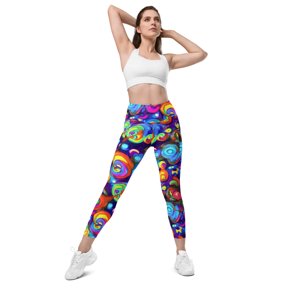 Chromatic Candyfield on Leggings with Pockets — Front
