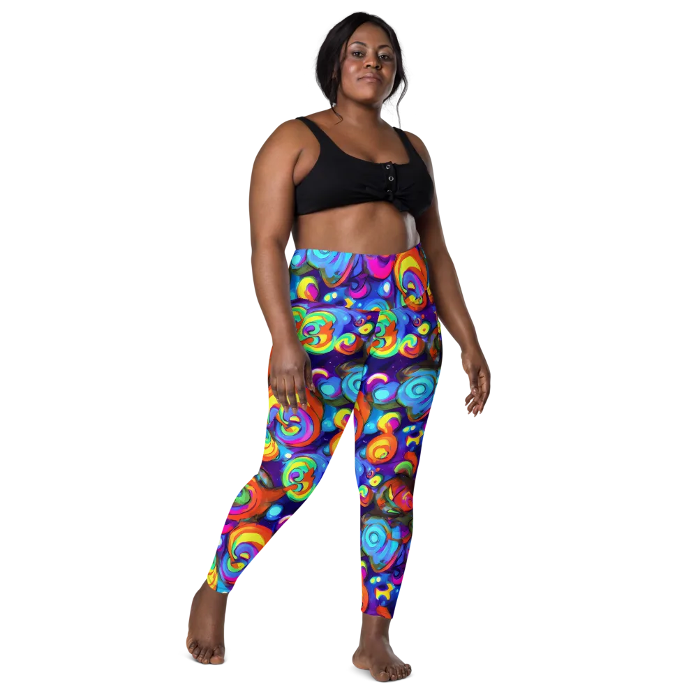 Chromatic Candyfield on Leggings with Pockets — Front