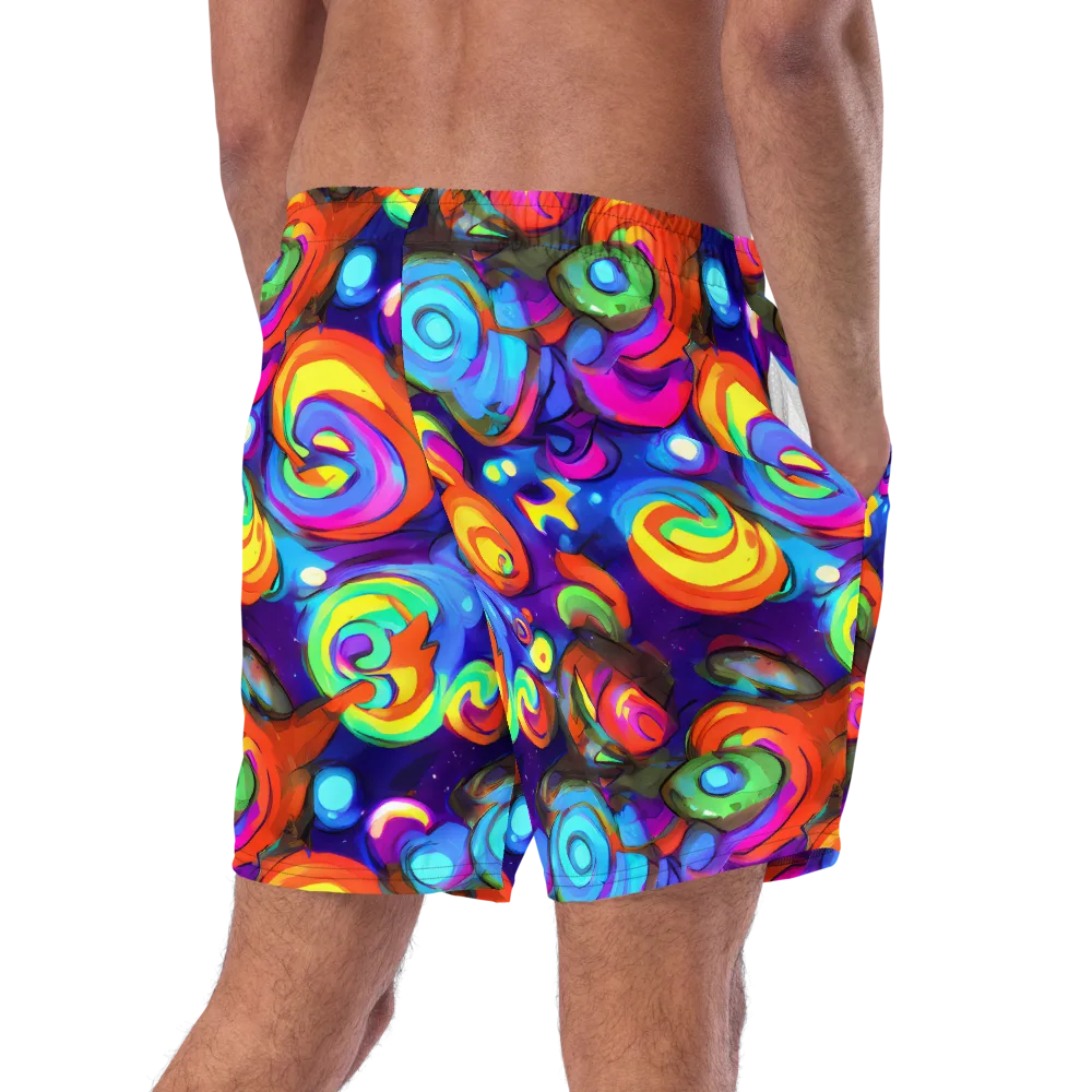 Chromatic Candyfield on Swim Trunks — Right Back