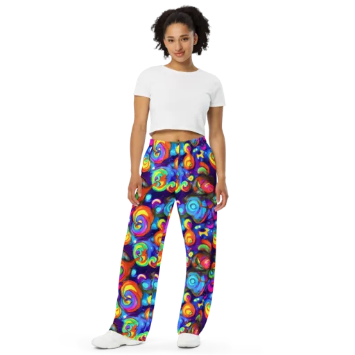 Chromatic Candyfield on a Wide-Leg Pants