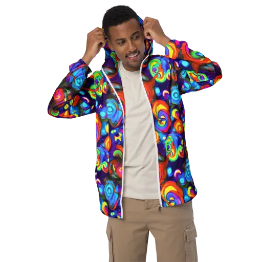 Chromatic Candyfield on a Men's Windbreaker