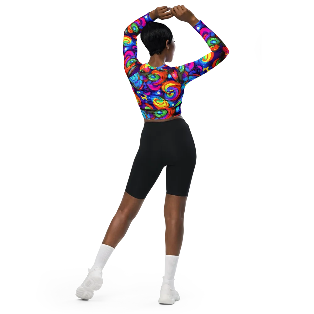 Chromatic Candyfield on Long Sleeve Crop Top — Back