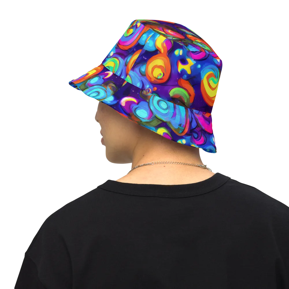 Chromatic Candyfield on Reversible Bucket Hat — Back Inside