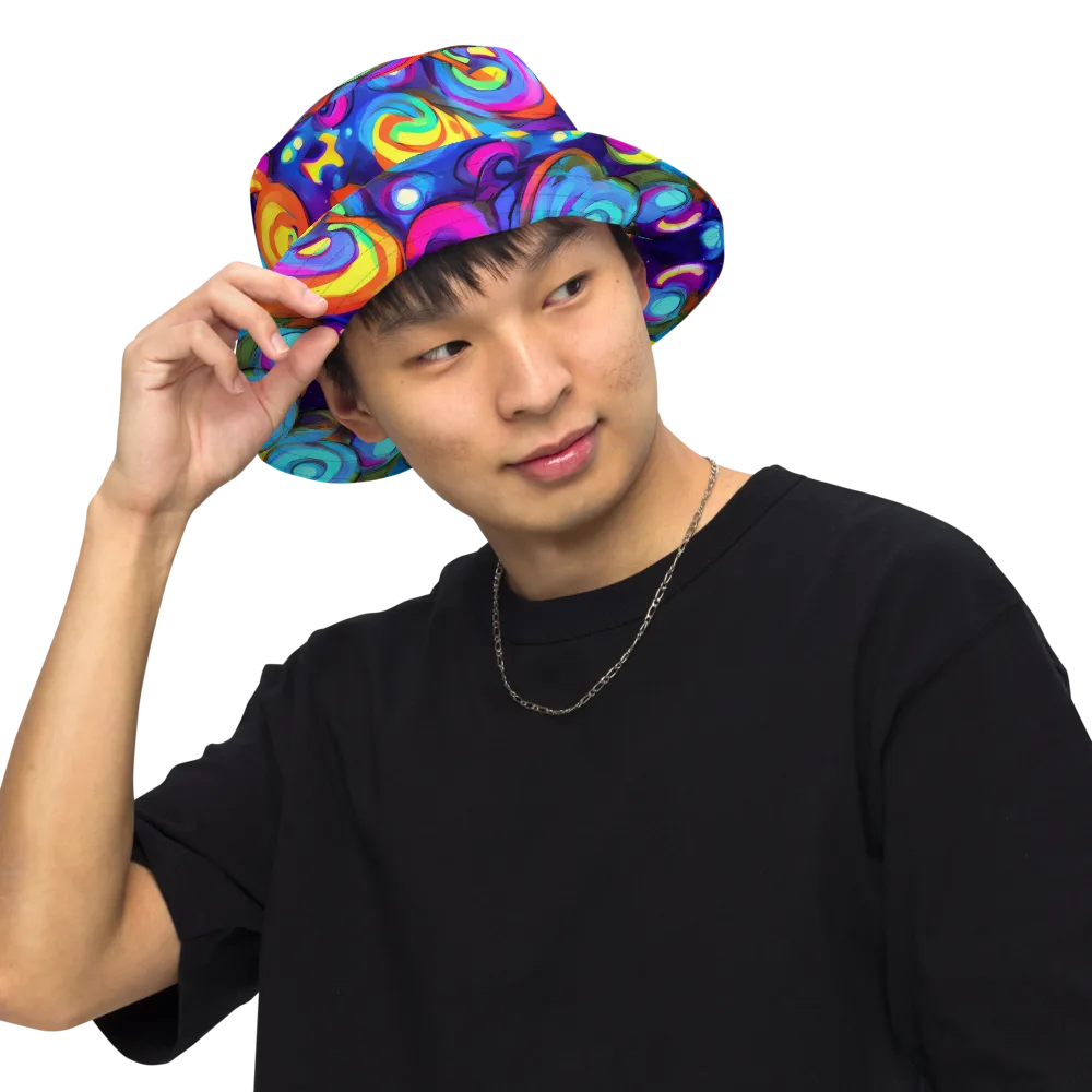 Chromatic Candyfield on Reversible Bucket Hat — Front Inside