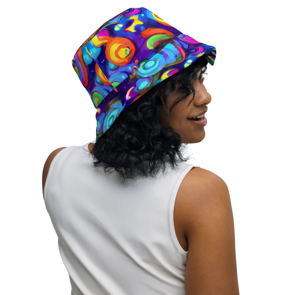 Chromatic Candyfield on Reversible Bucket Hat — Right Outside