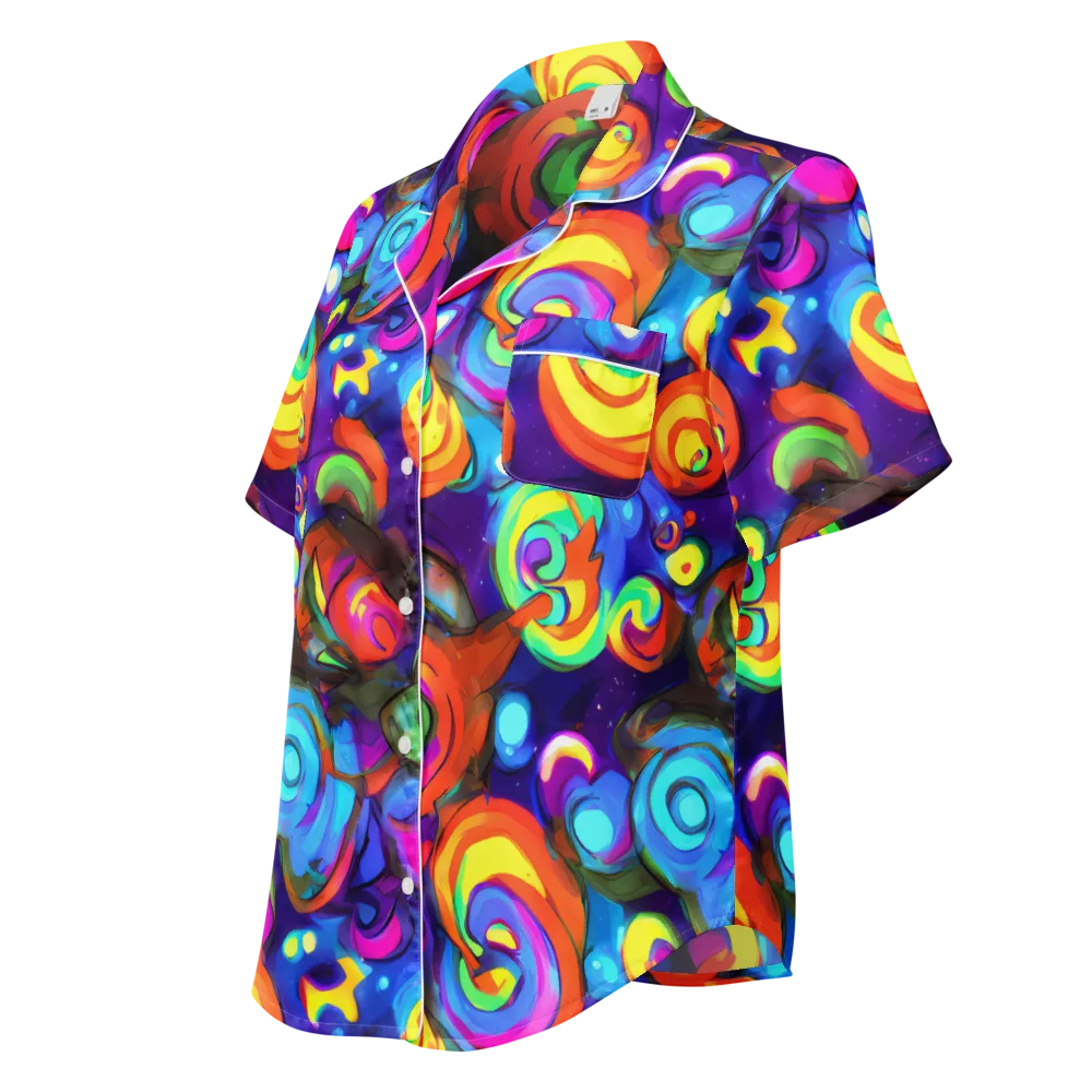 Chromatic Candyfield on Women's Short Sleeve Pajama Top — Left Front