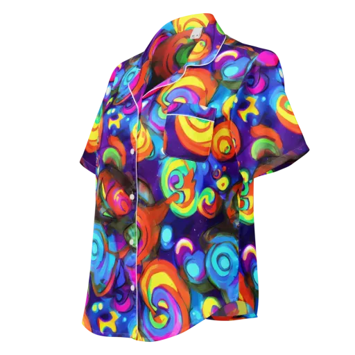 Chromatic Candyfield on a Women's Short Sleeve Pajama Top