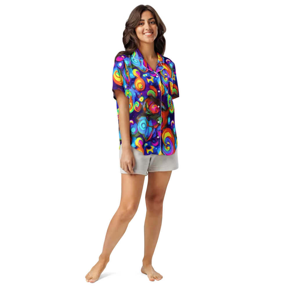 Chromatic Candyfield on Women's Short Sleeve Pajama Top — Front