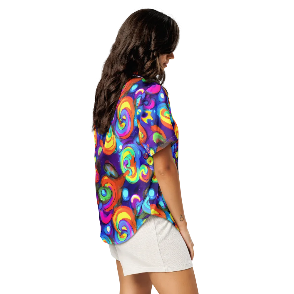Chromatic Candyfield on Women's Short Sleeve Pajama Top — Right Back