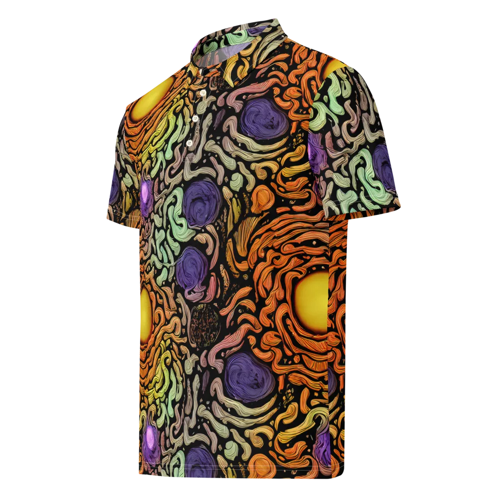 Psychedelic Harvest on Men's Slim Fit Polo Shirt — Left Front