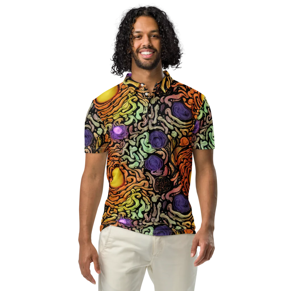 Psychedelic Harvest on Men's Slim Fit Polo Shirt — Front