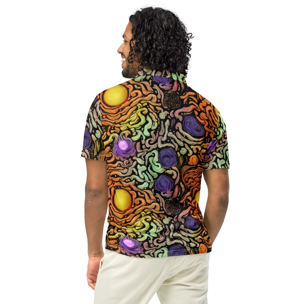 Psychedelic Harvest on Men's Slim Fit Polo Shirt — Back