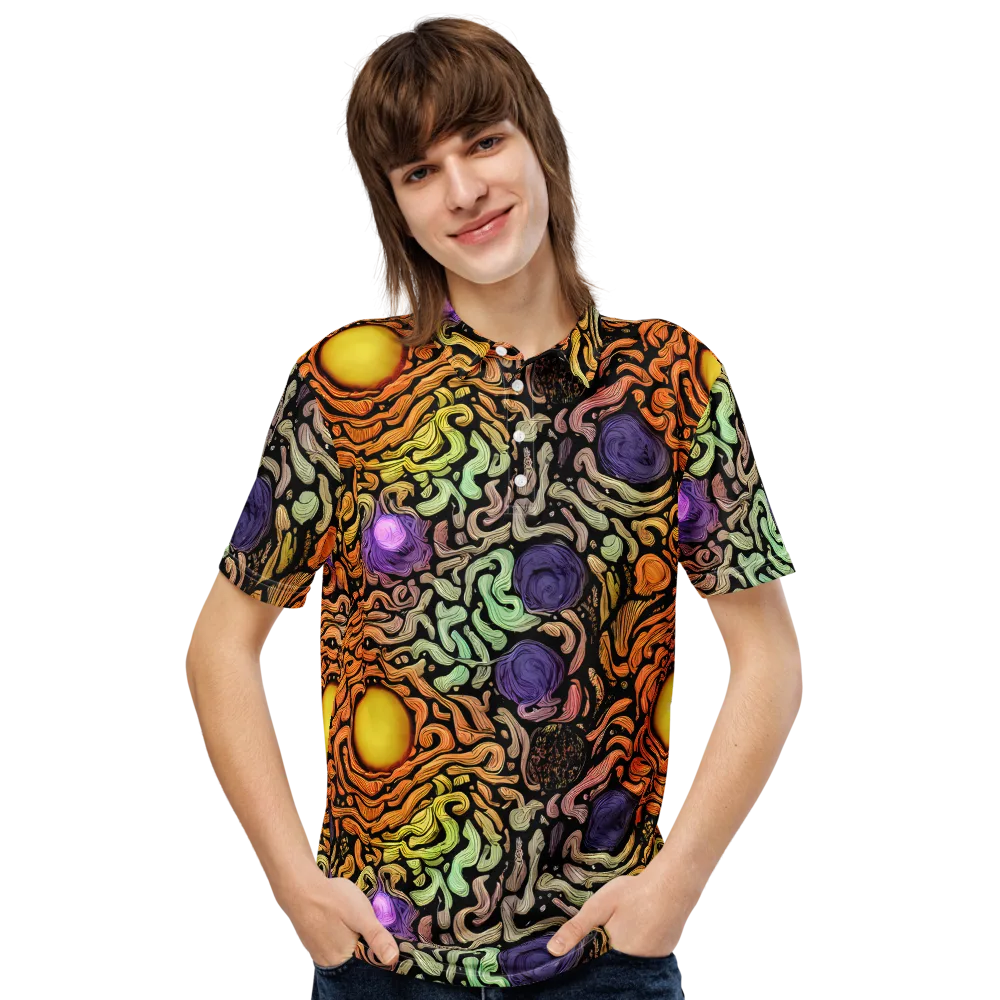 Psychedelic Harvest on Men's Slim Fit Polo Shirt — Front
