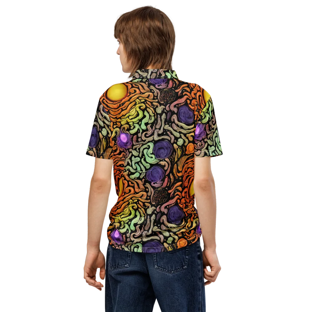 Psychedelic Harvest on Men's Slim Fit Polo Shirt — Back