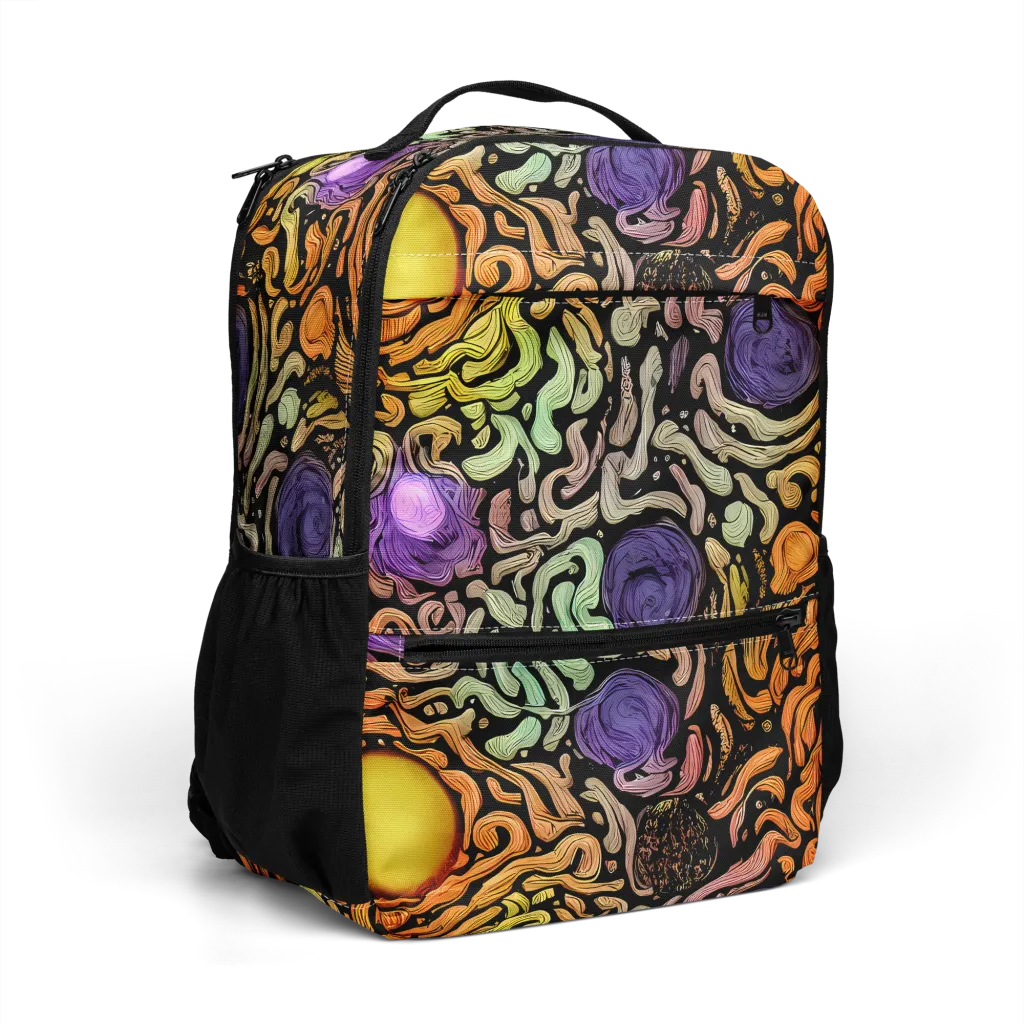 Psychedelic Harvest on Utility Backpack — Right Front