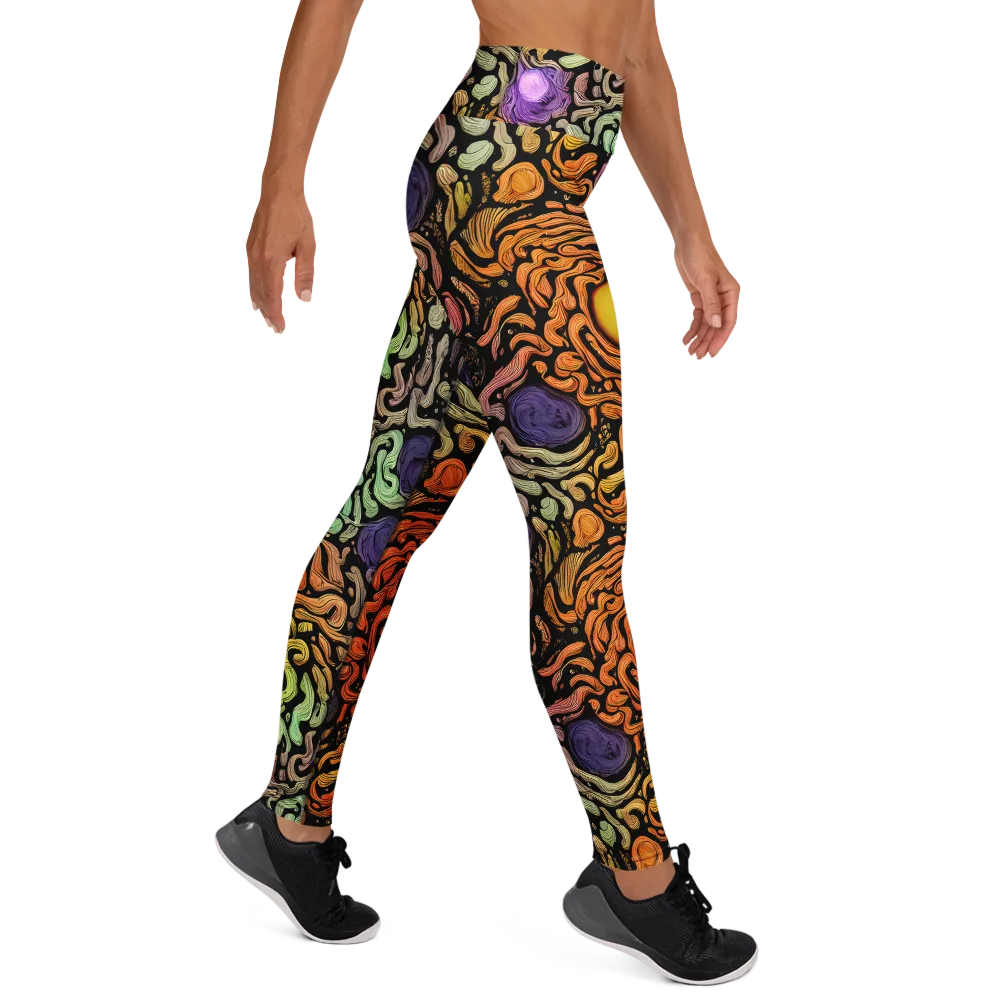Psychedelic Harvest on Yoga Leggings — Right