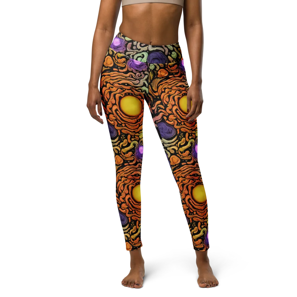 Psychedelic Harvest on Yoga Leggings — Front