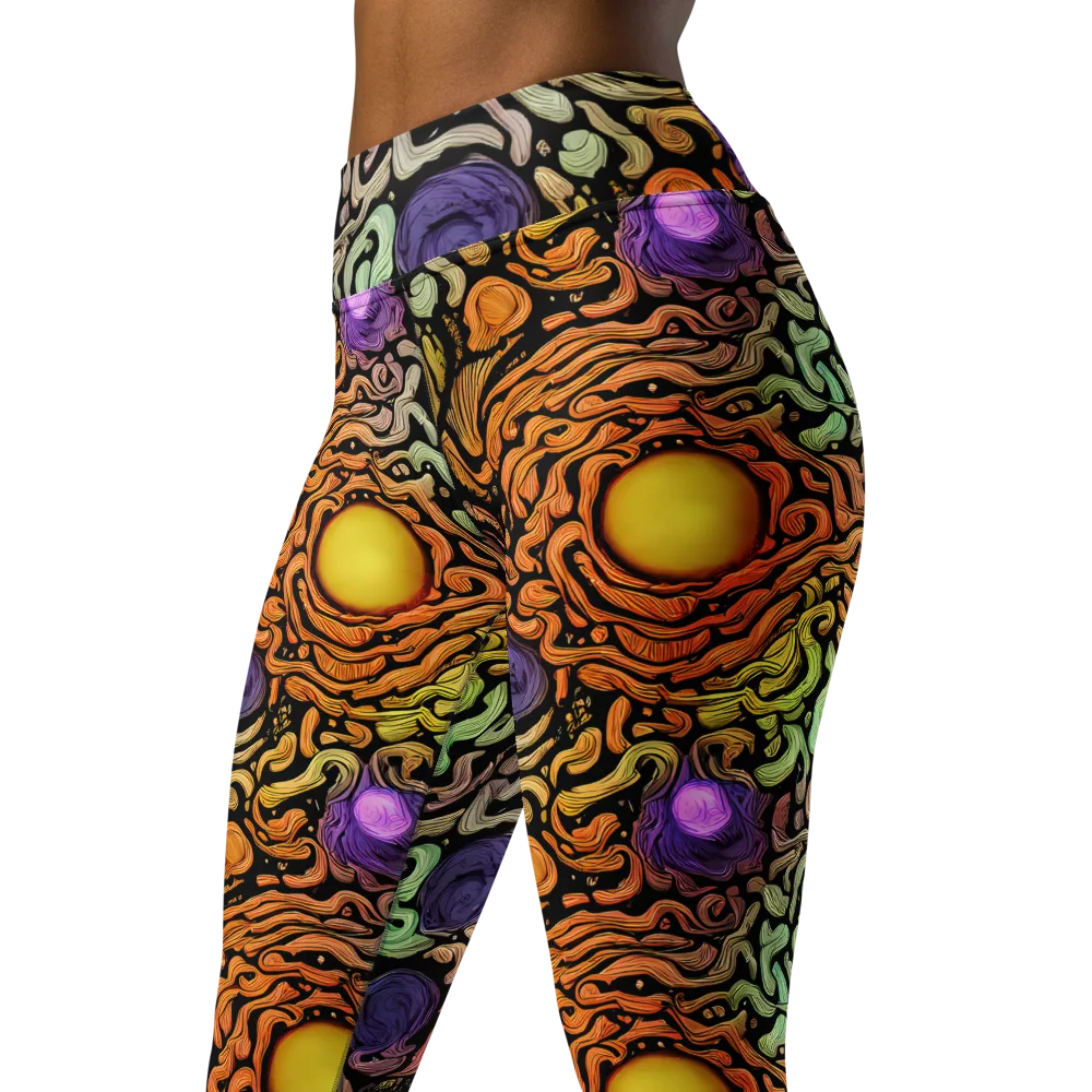 Psychedelic Harvest on Yoga Leggings — Left Front