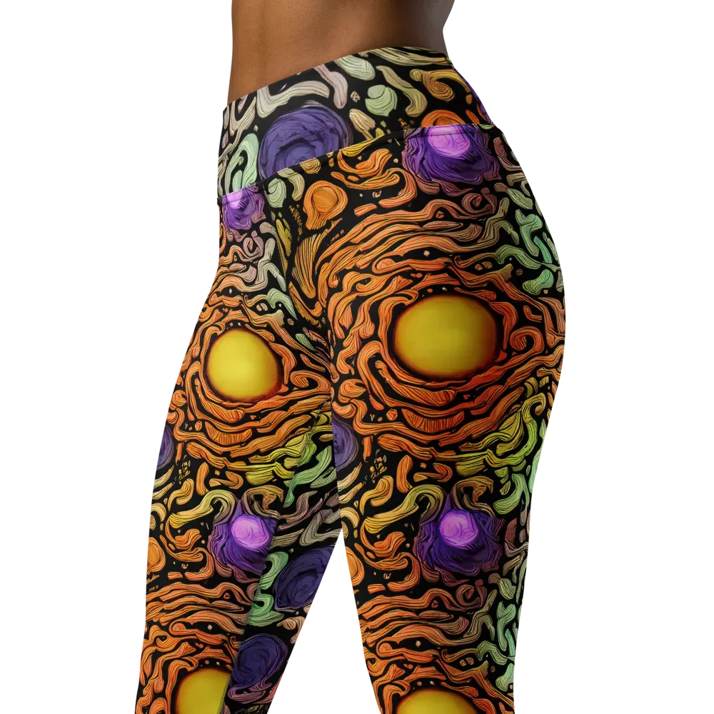 Psychedelic Harvest on Yoga Leggings — Left Front