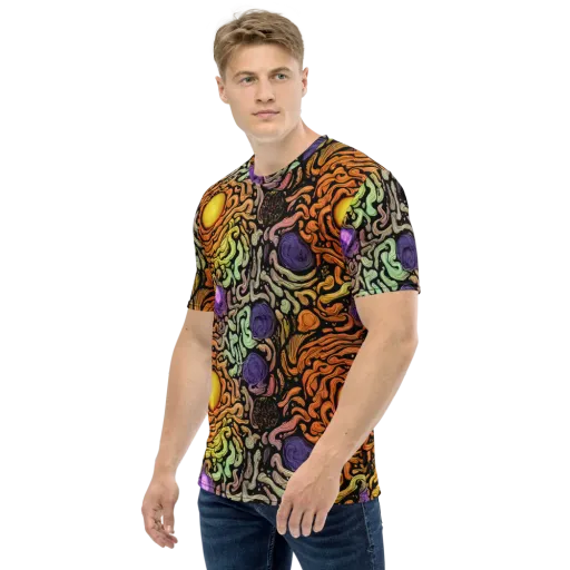 Psychedelic Harvest on a Men's Crew Neck T-Shirt