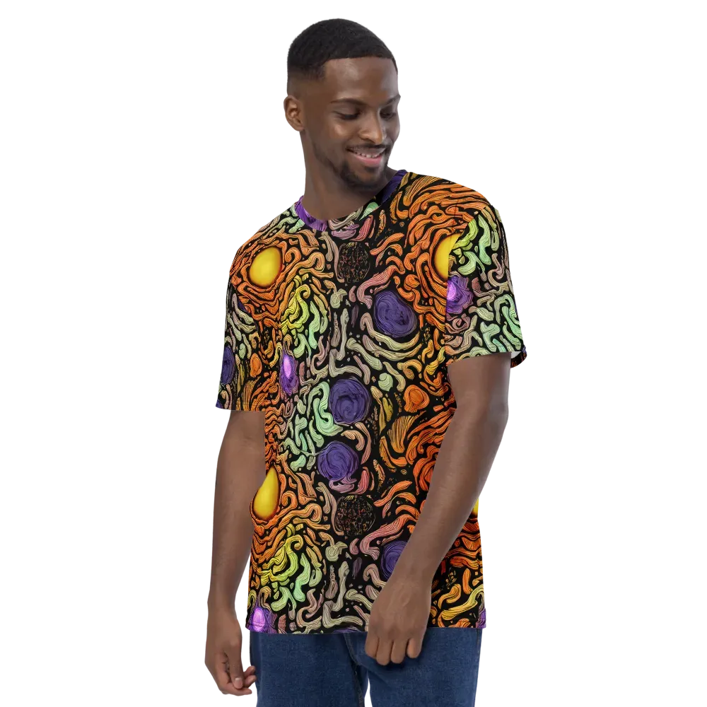 Psychedelic Harvest on Men's Crew Neck T-Shirt — Left