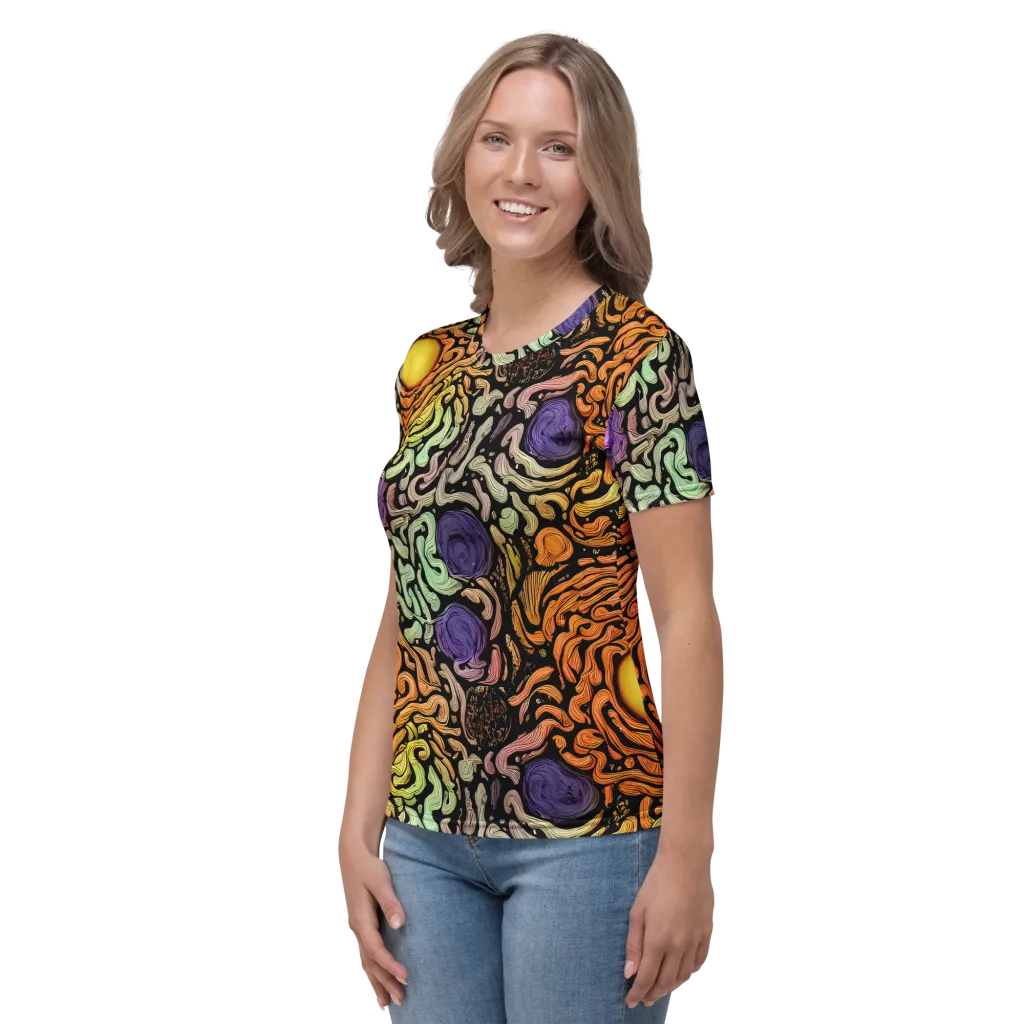 Psychedelic Harvest on Women's Crew Neck T-Shirt — Left