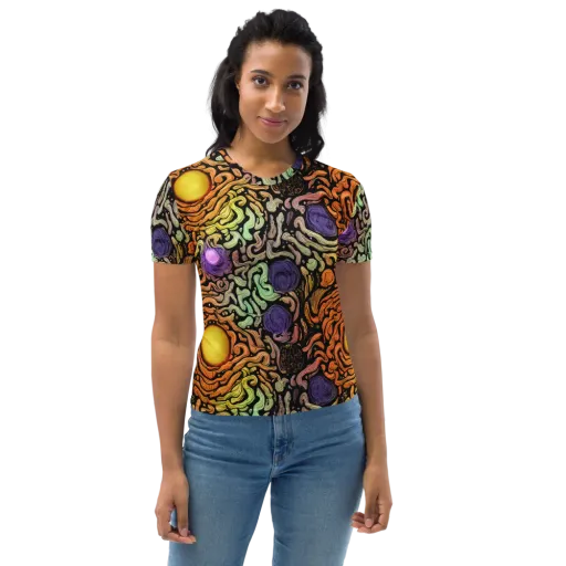 Psychedelic Harvest on a Women's Crew Neck T-Shirt
