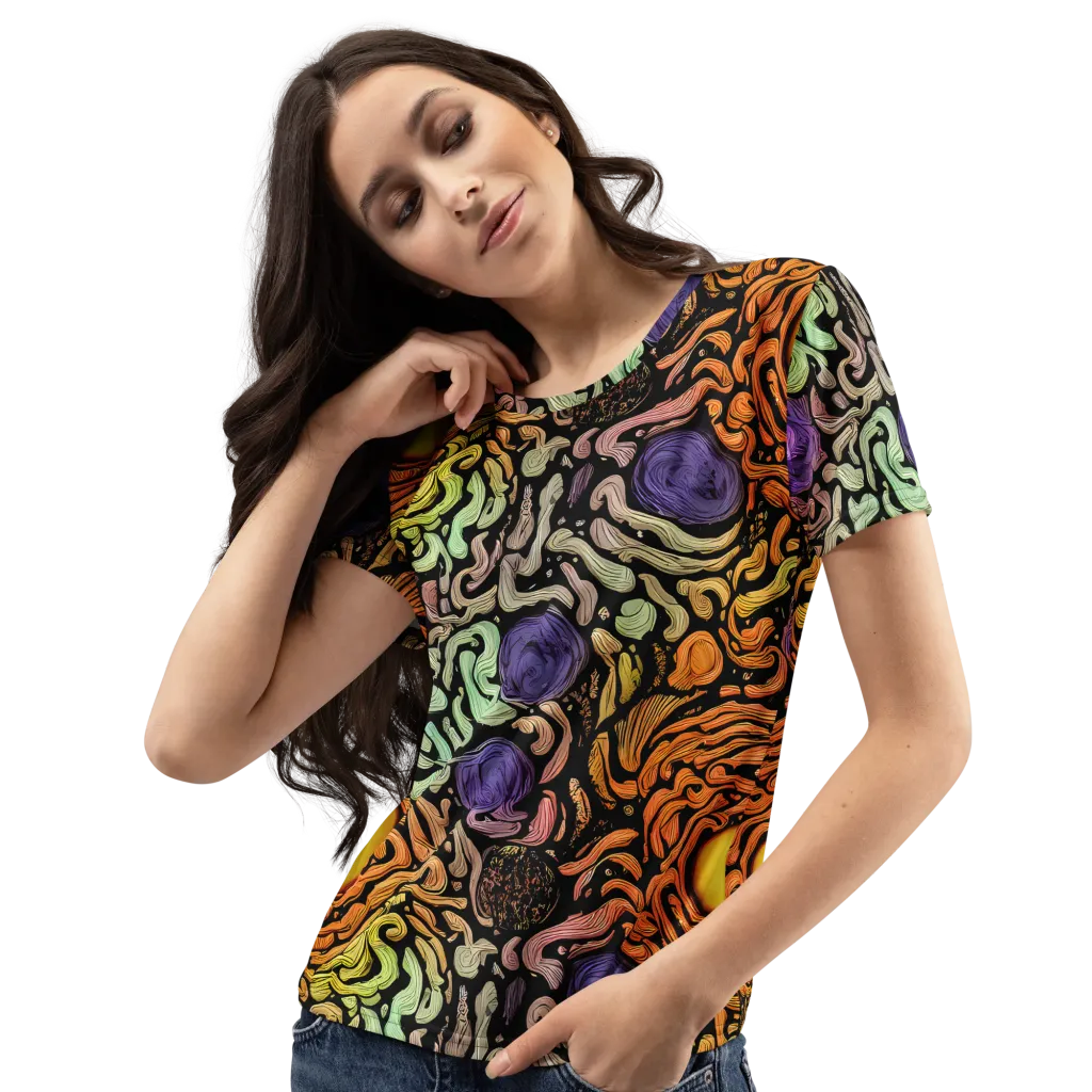 Psychedelic Harvest on Women's Crew Neck T-Shirt — Left Front